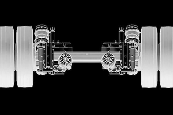 3D model in the style of a technical drawing of the DOLL vario axis technology